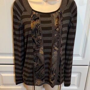 Striped Brown and Black Women's Top